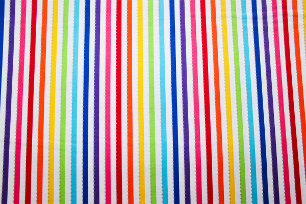 Designer- Baumwollstoff Be Colourful White Rainbow (10 cm)